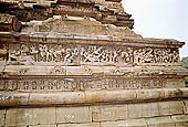 Khajuraho - Lakshmana temple the frieze of the temple base